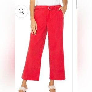 NWT Liverpool Bright Red Cropped Pants